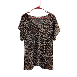 Show Me Your MuMu Animal Print Sheer Blouse Size S